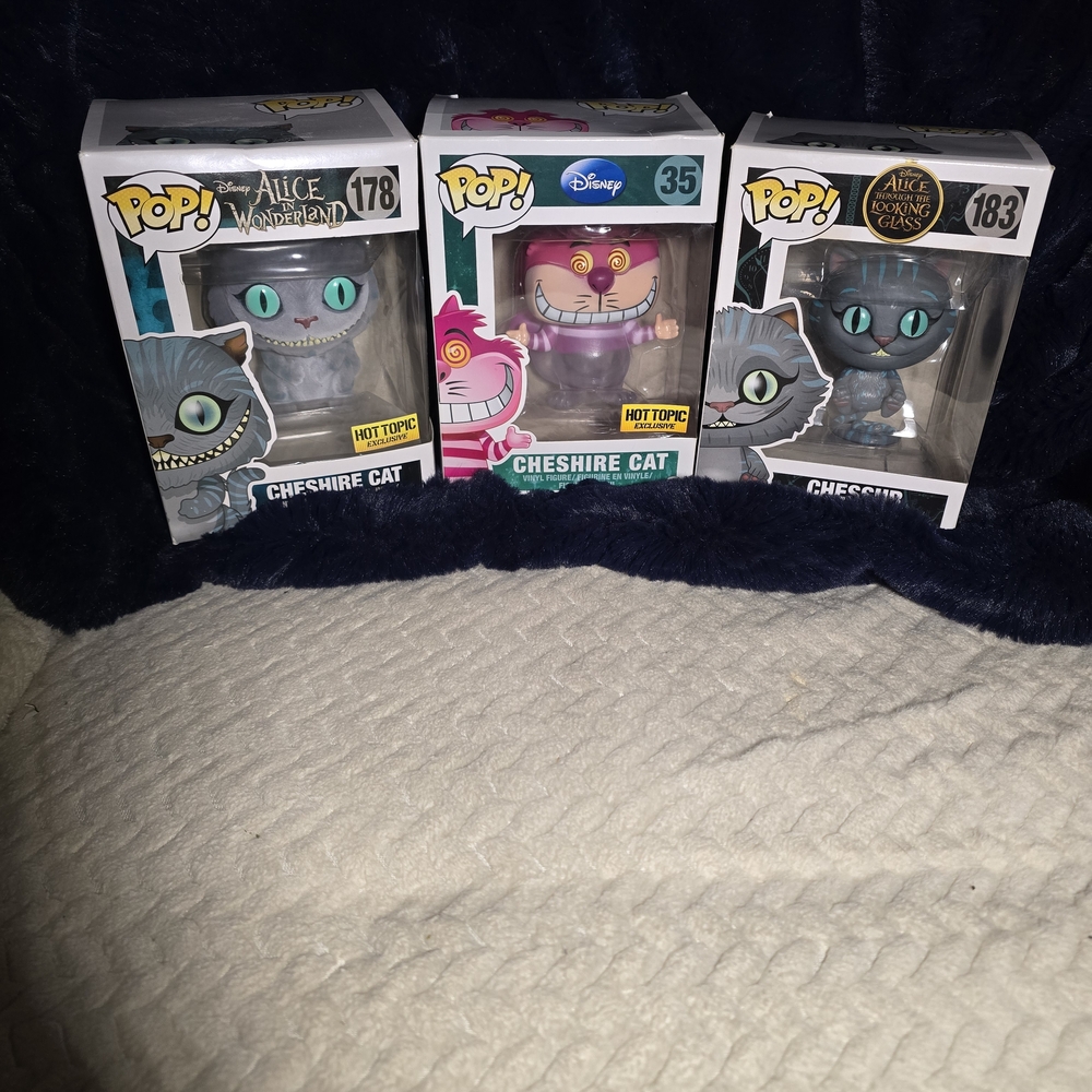 Funko Pop! Cheshire Cat Trio - Pink, Purple, Gray, Teal Eyes